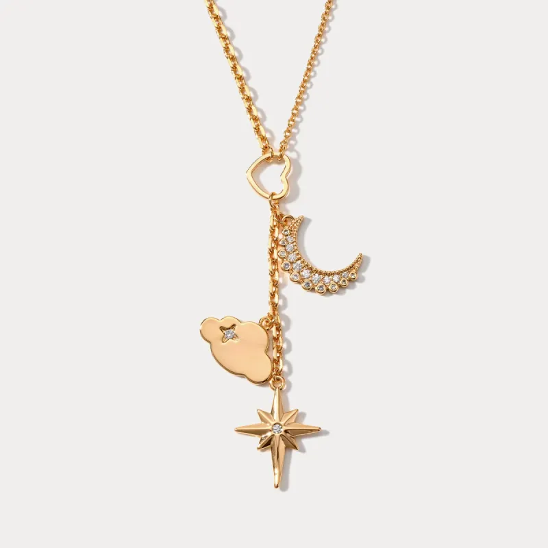 Moon Star Lariat Necklace sold by Selenichast