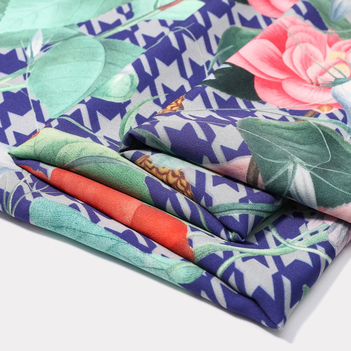 Blooming Houndstooth Silk Square Scarf sold by Selenichast product image thumbnail 2