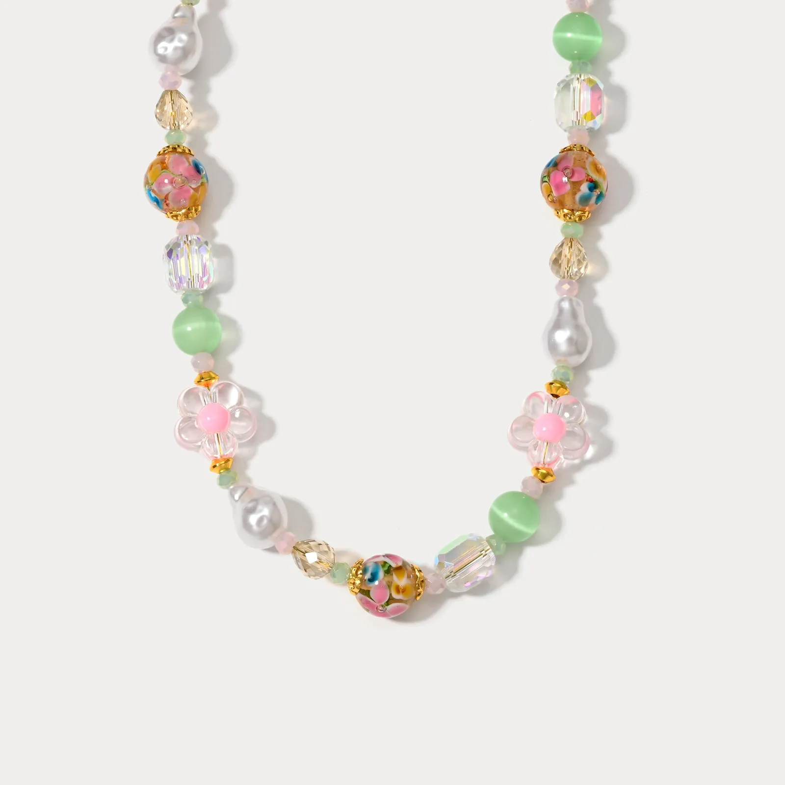 Pastel Natural Stone Beaded Necklace sold by Selenichast product image thumbnail 3