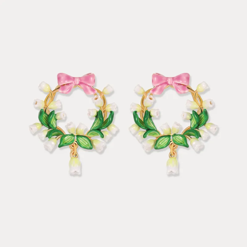 Lily Of The Valley Bowknot Earrings sold by Selenichast