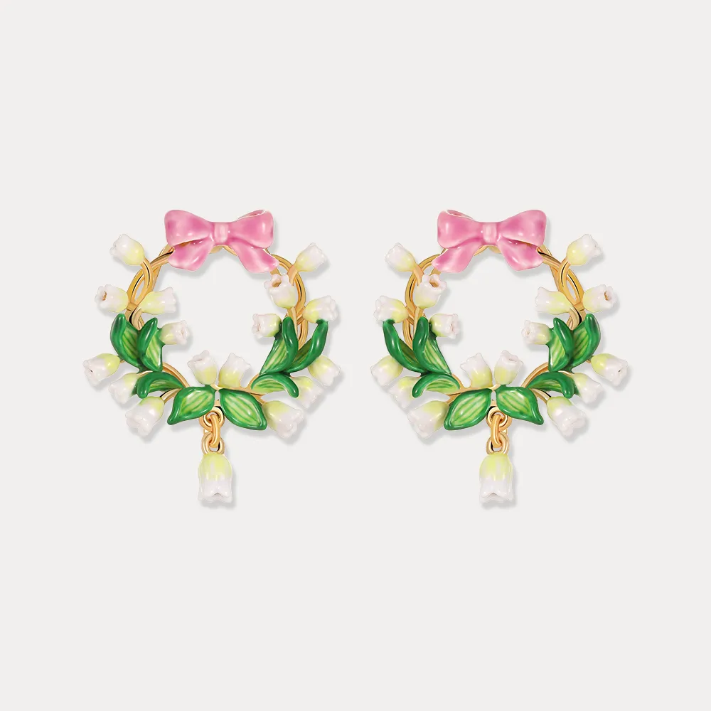 Lily Of The Valley Bowknot Earrings sold by Selenichast
