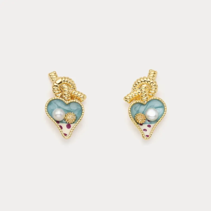Heart Oil Painting Earrings sold by Selenichast