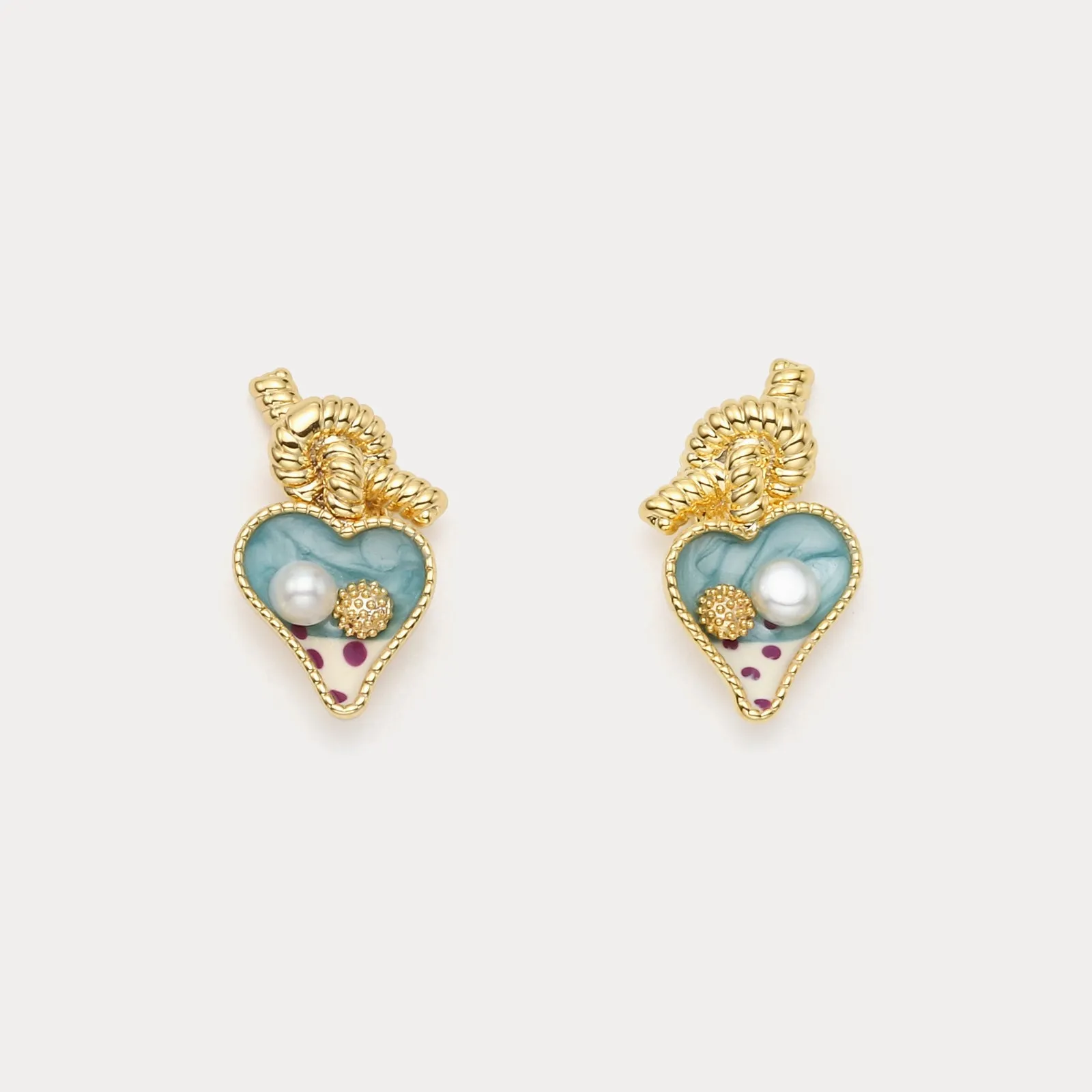 Heart Oil Painting Earrings sold by Selenichast