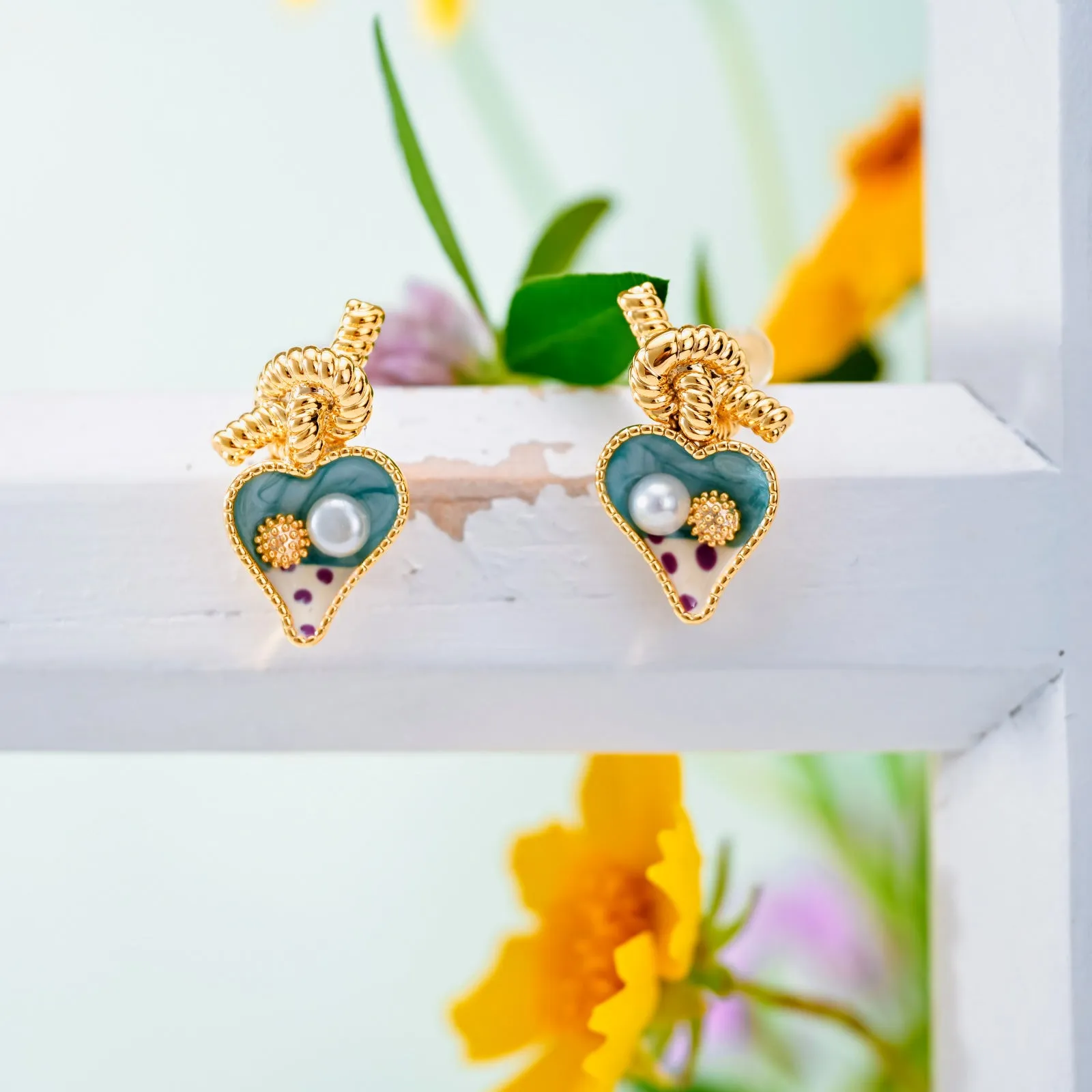 Heart Oil Painting Earrings sold by Selenichast product image thumbnail 2