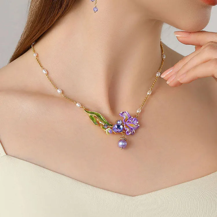 Iris Flower Necklace sold by Selenichast product image thumbnail 2