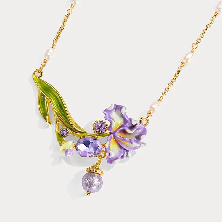 Iris Flower Necklace sold by Selenichast product image thumbnail 3