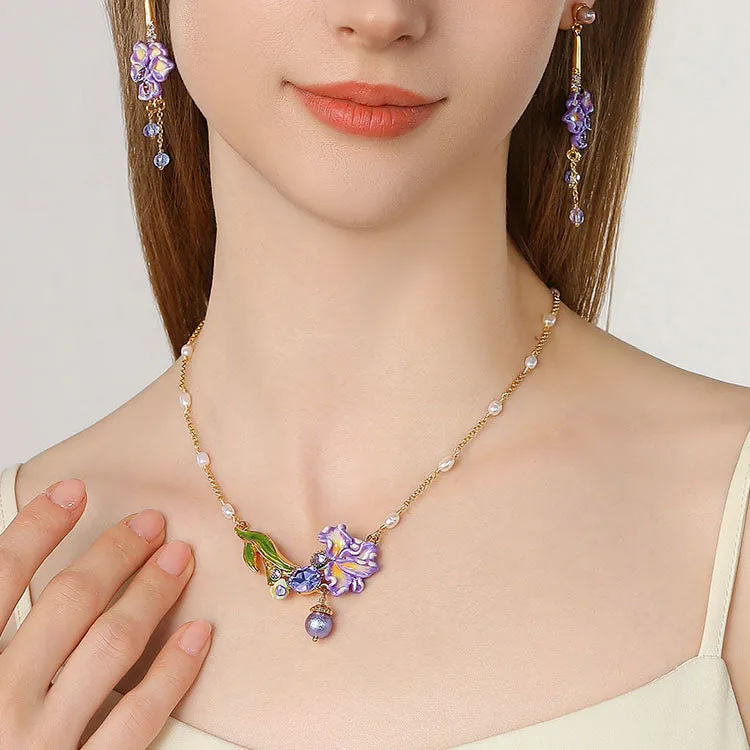 Iris Flower Necklace sold by Selenichast product image thumbnail 4