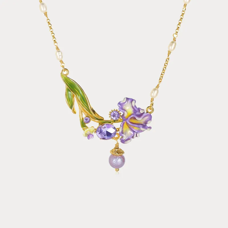 Iris Flower Necklace sold by Selenichast