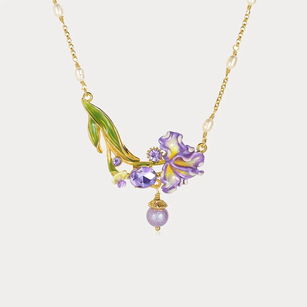 Iris Flower Necklace sold by Selenichast
