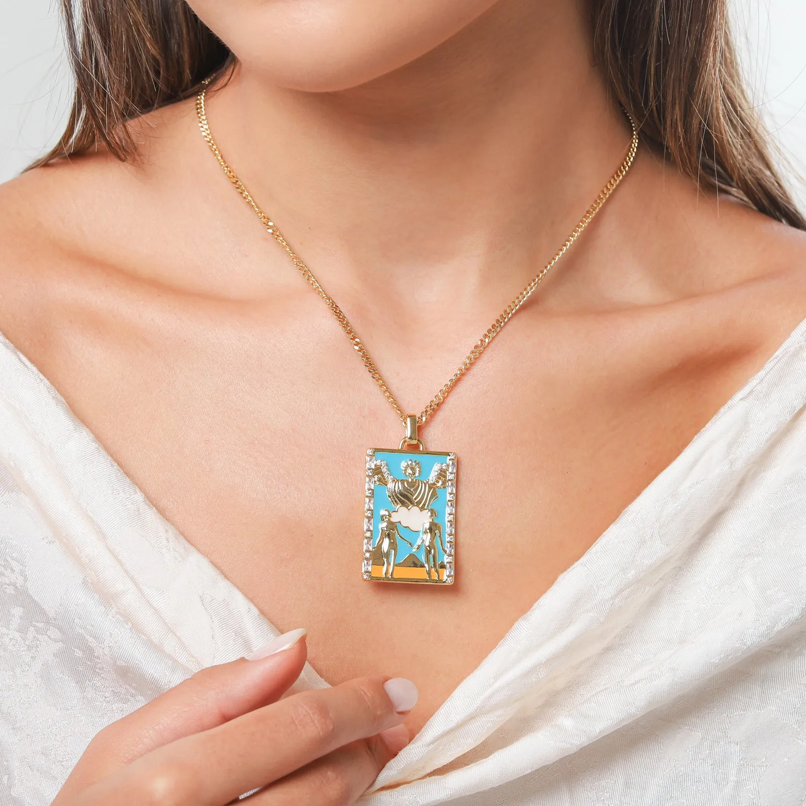 The Lovers Tarot Card Necklace sold by Selenichast product image thumbnail 2