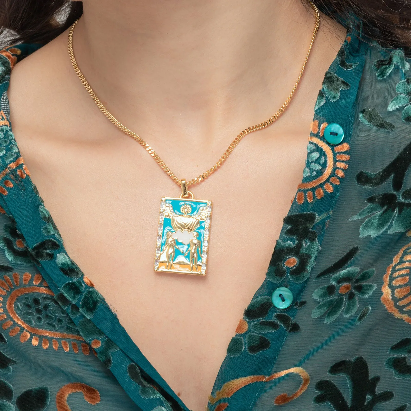 The Lovers Tarot Card Necklace sold by Selenichast product image thumbnail 4