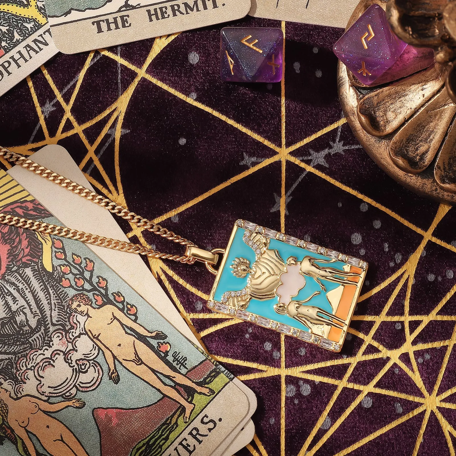 The Lovers Tarot Card Necklace sold by Selenichast product image thumbnail 5