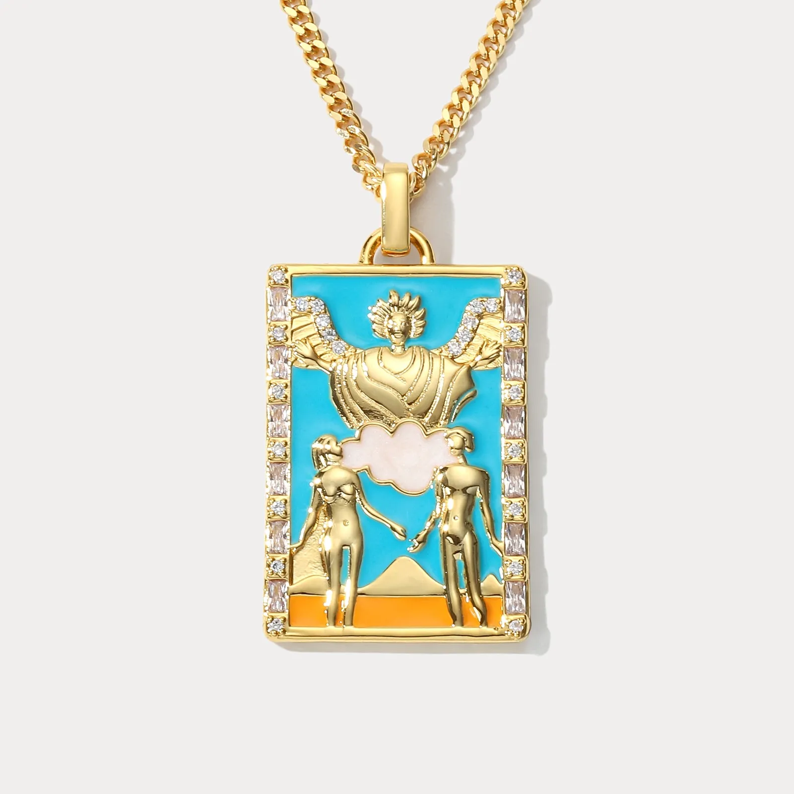 The Lovers Tarot Card Necklace sold by Selenichast