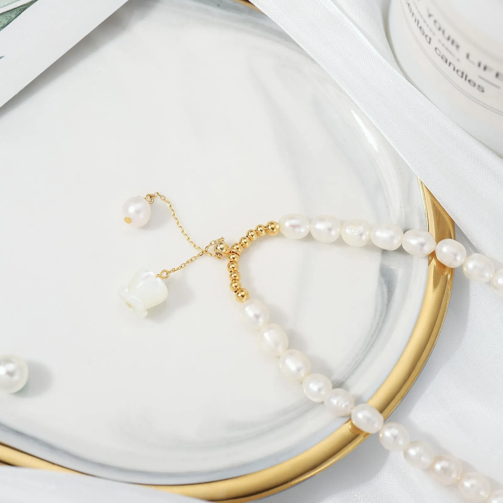 Lily Of The Valley Pearl Necklace sold by Selenichast product image thumbnail 5