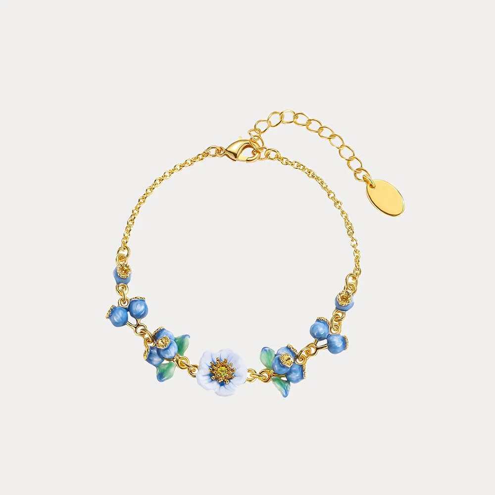 Enamel Flower Blueberry Bracelet sold by Selenichast