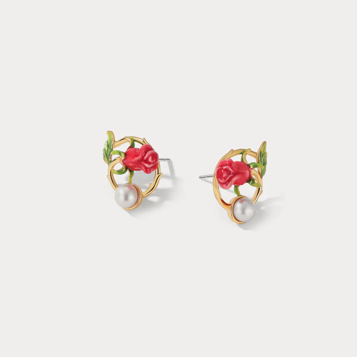 Rose Garland Stud Earrings sold by Selenichast product image thumbnail 4