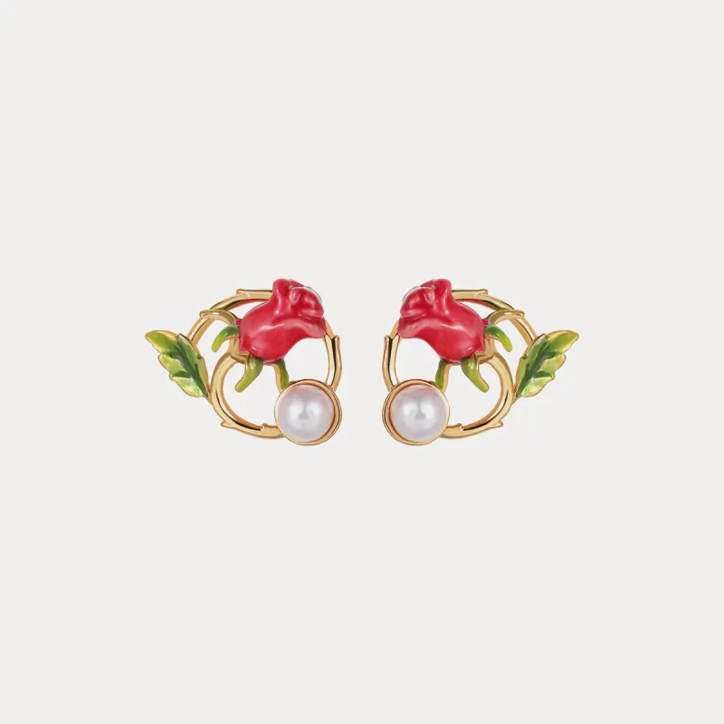 Rose Garland Stud Earrings sold by Selenichast