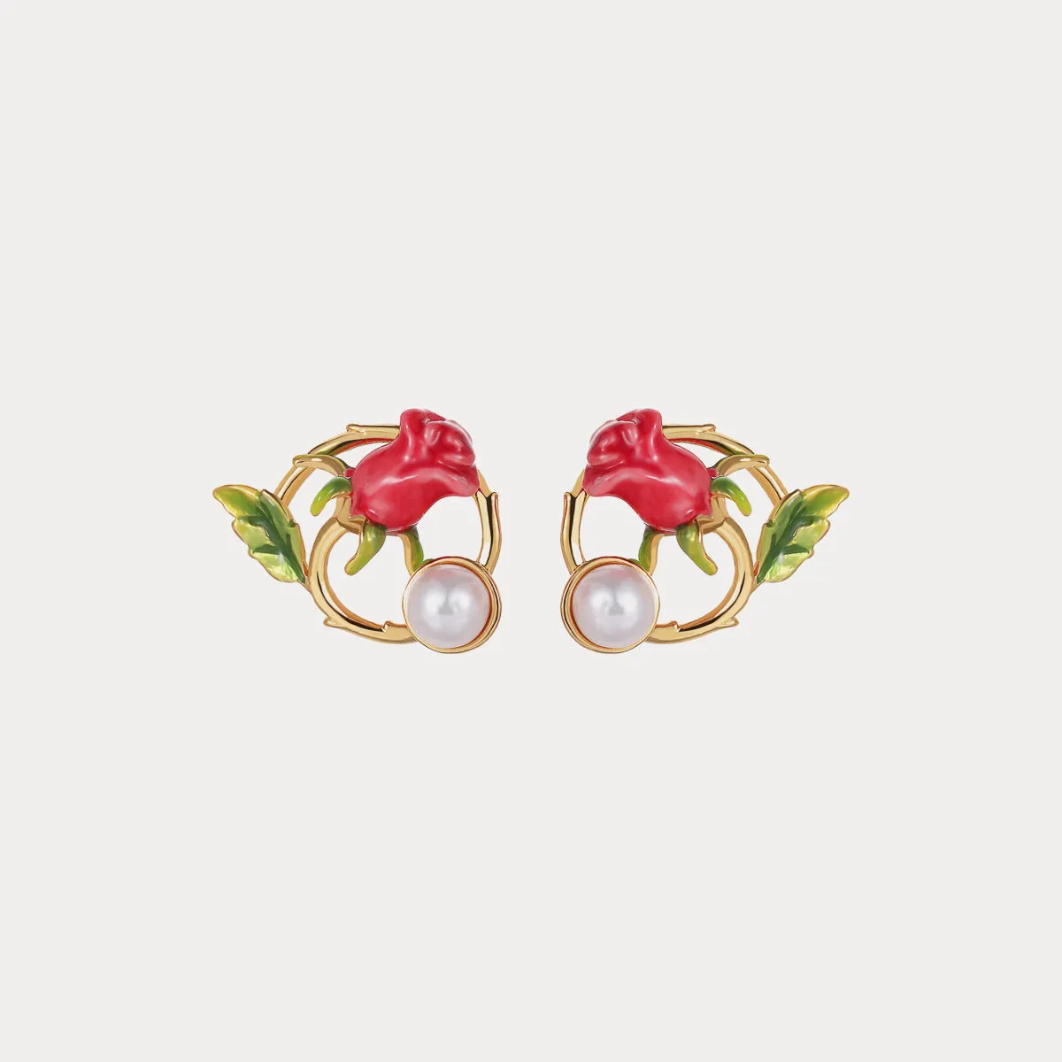 Rose Garland Stud Earrings sold by Selenichast