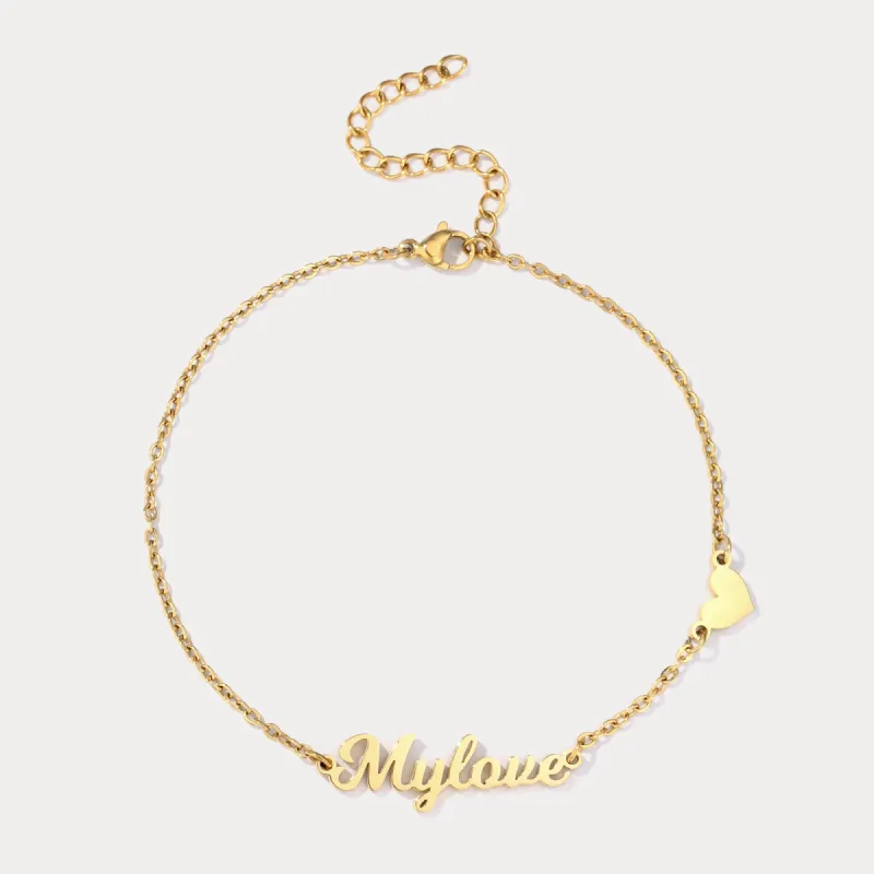 Personalized Heart Anklet sold by Selenichast