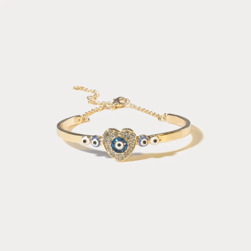 Diamond Heart Evil Eye Bracelet sold by Selenichast