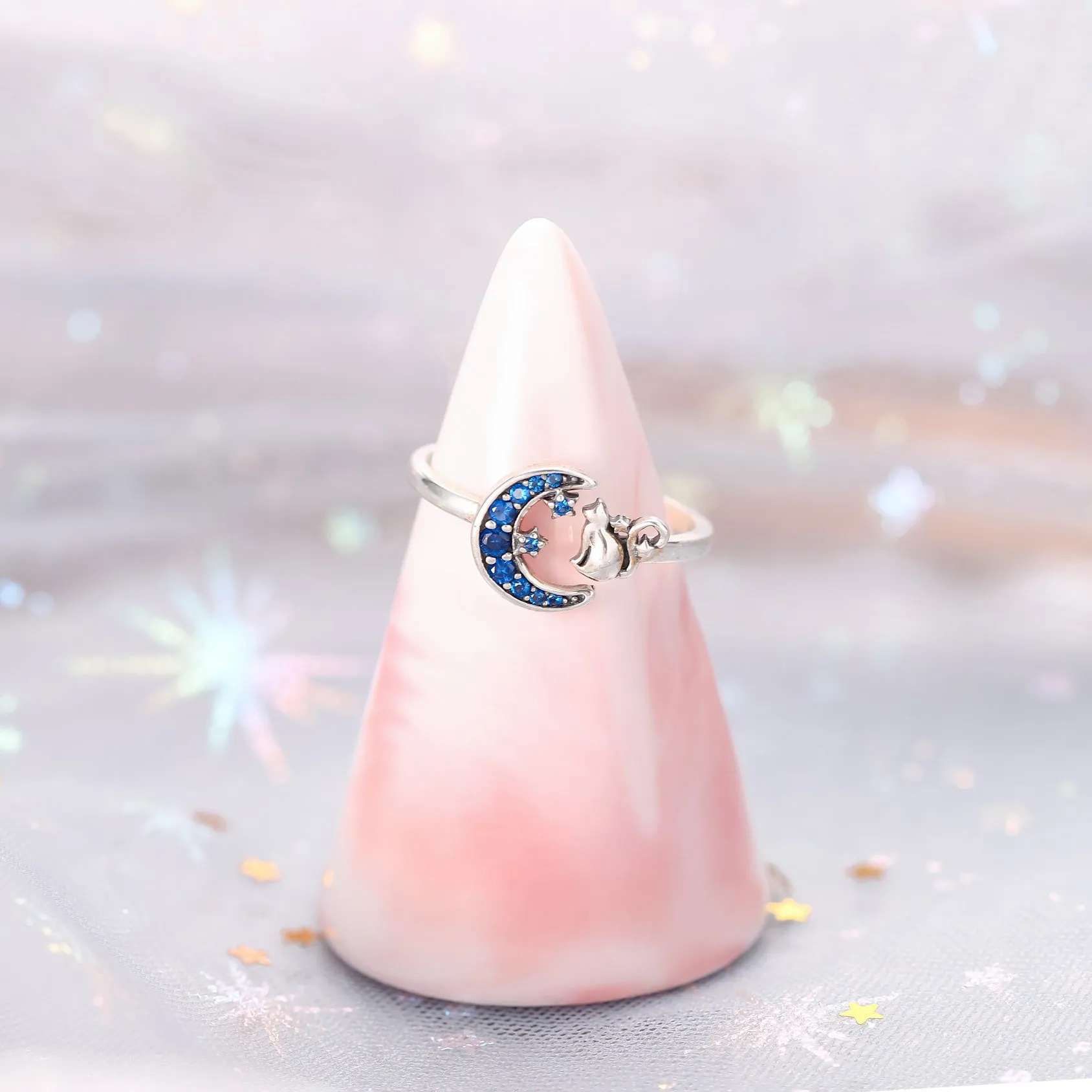 Silver Moon Cat Ring sold by Selenichast product image thumbnail 5