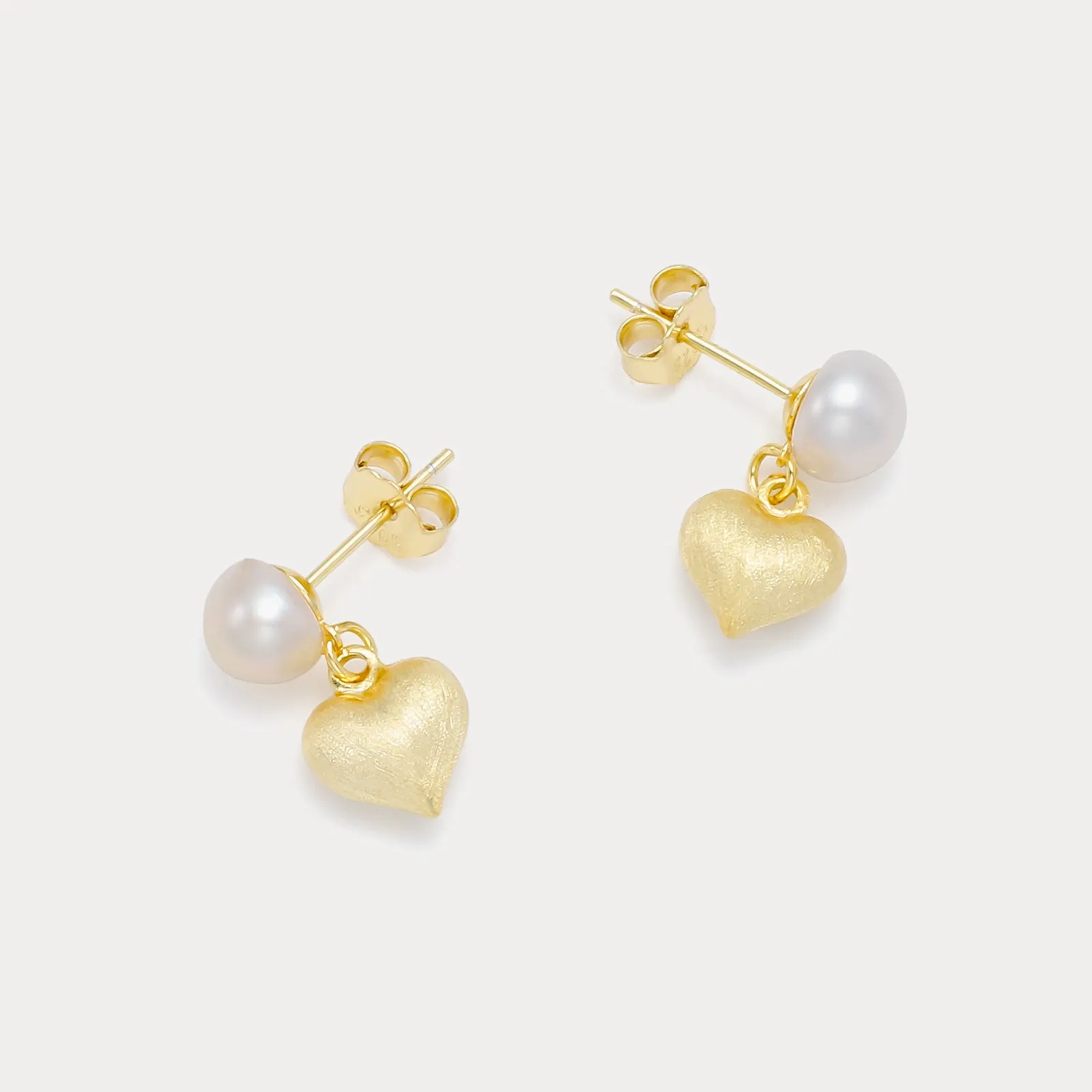 Pearl Heart Earrings sold by Selenichast product image thumbnail 5