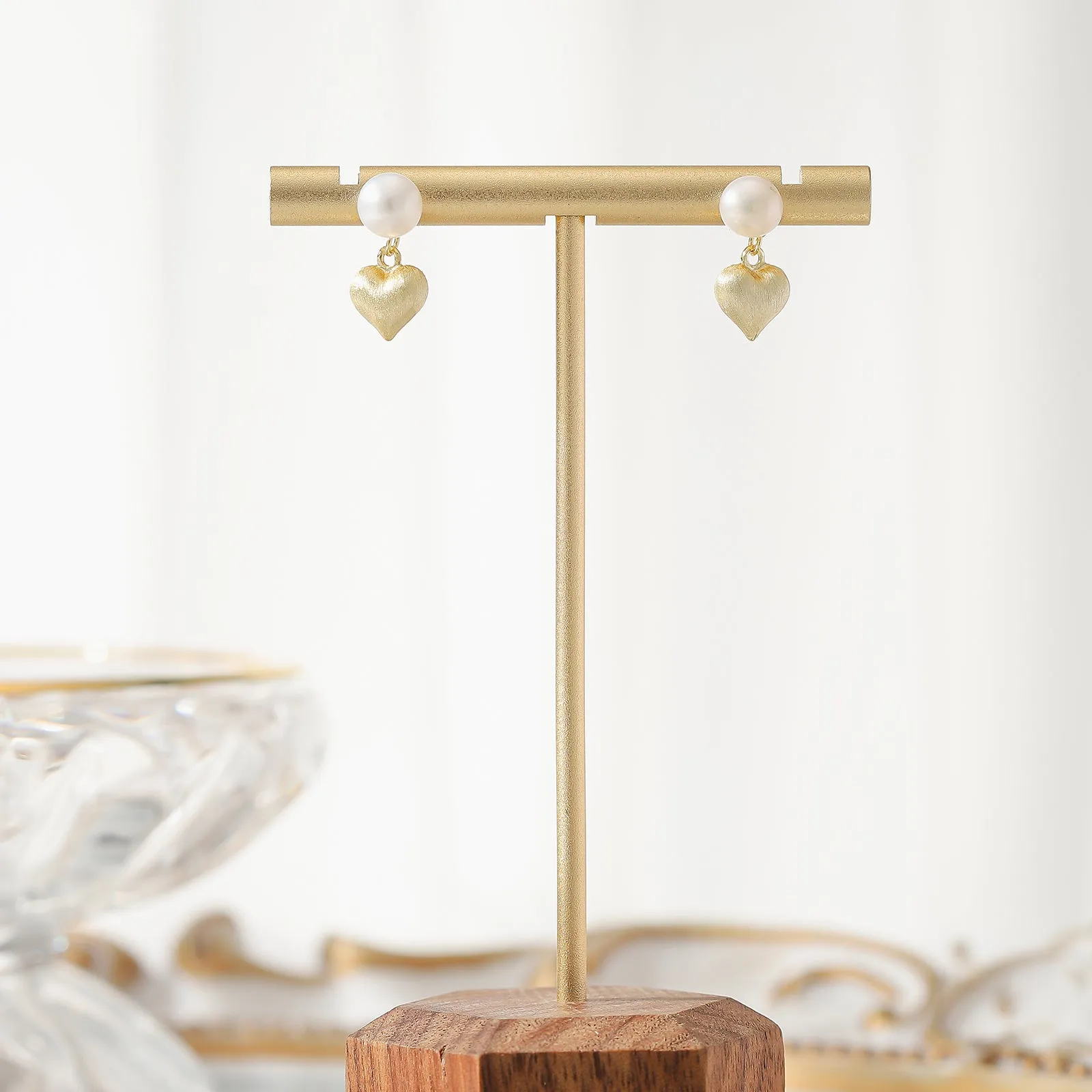 Pearl Heart Earrings sold by Selenichast product image thumbnail 2