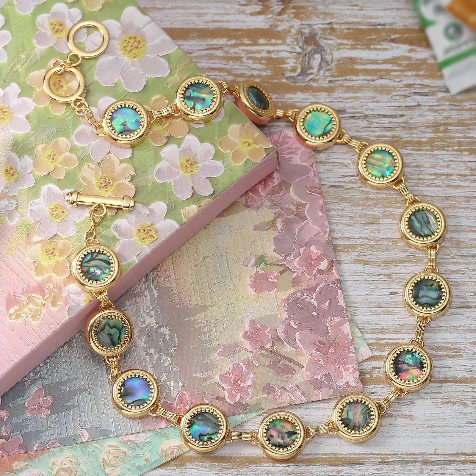 Abalone Shell Oil Painting Necklace sold by Selenichast product image thumbnail 3