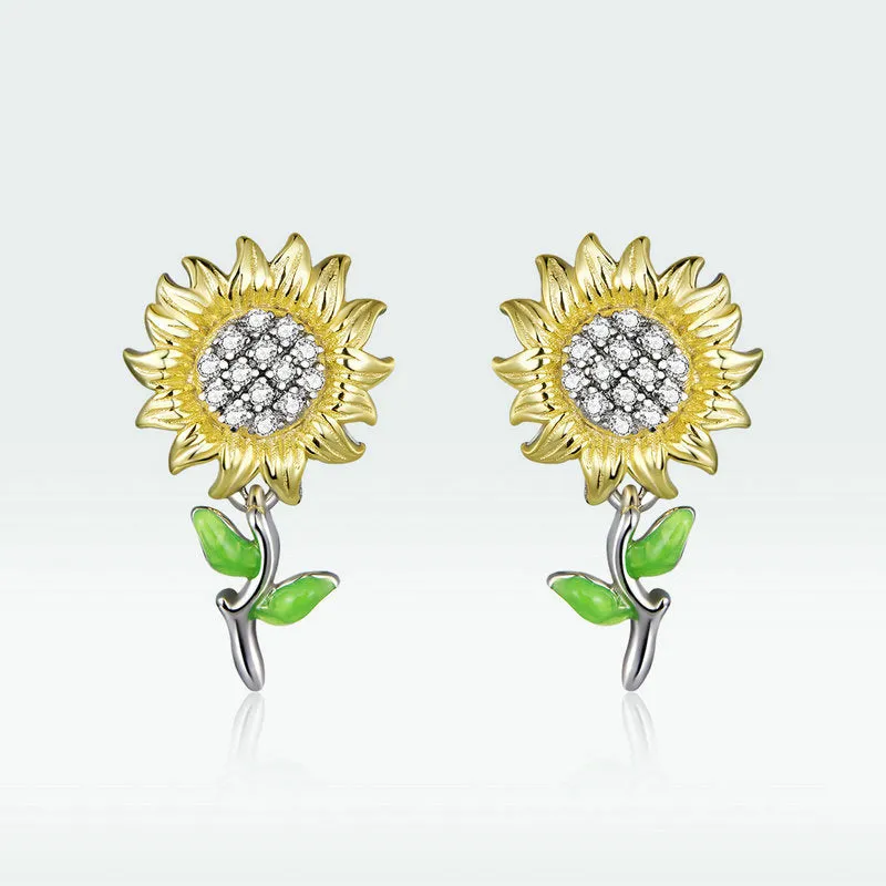Sunflower Stud Earrings sold by Selenichast product image thumbnail 5