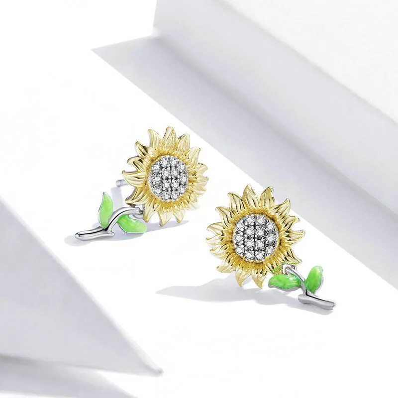 Sunflower Stud Earrings sold by Selenichast product image thumbnail 2
