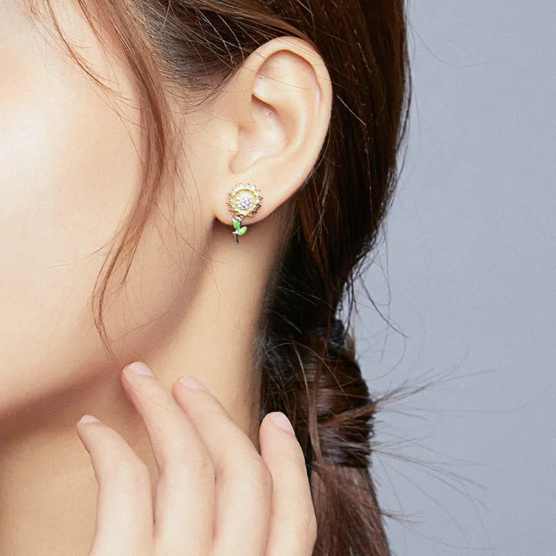 Sunflower Stud Earrings sold by Selenichast product image thumbnail 4