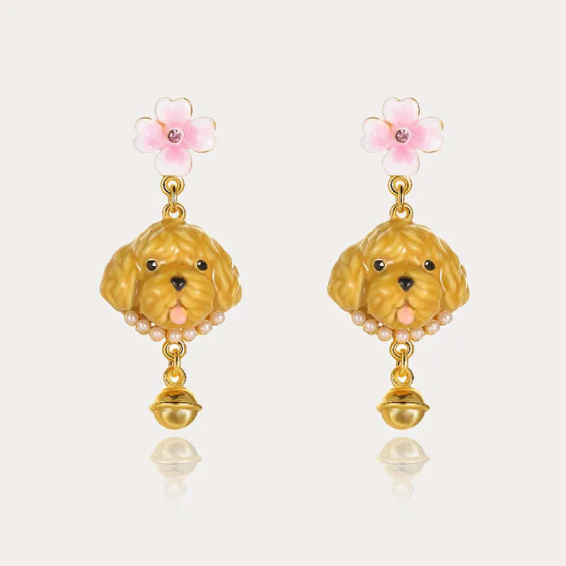 Enamel Goldendoodle Dog Earrings sold by Selenichast