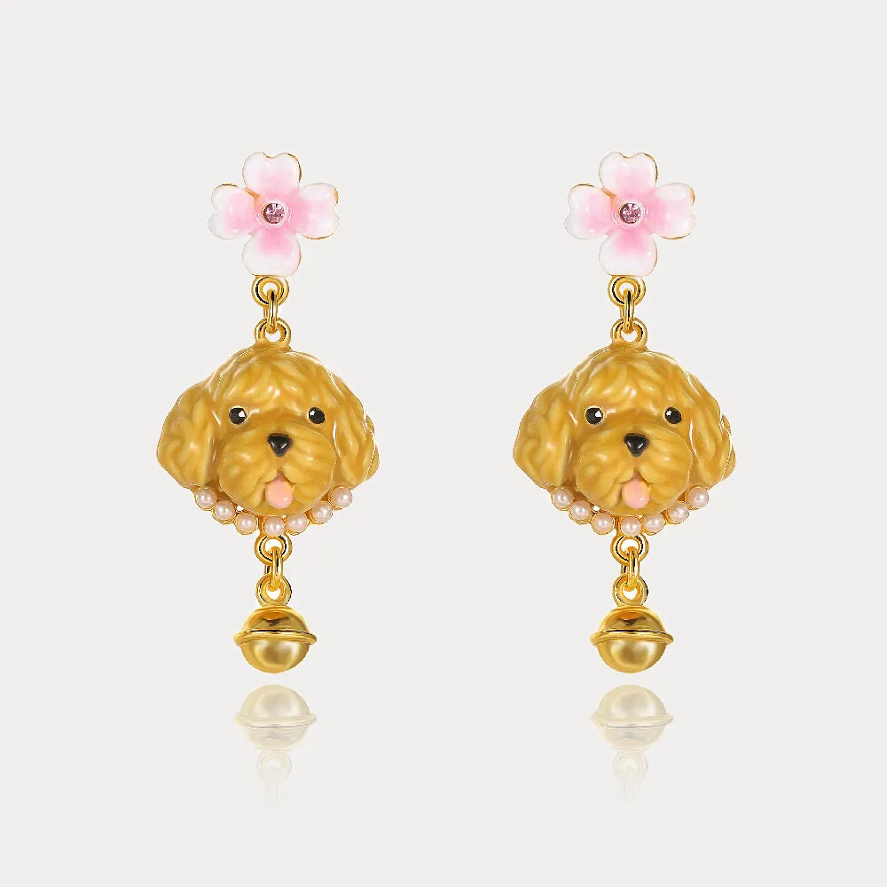 Enamel Goldendoodle Dog Earrings sold by Selenichast