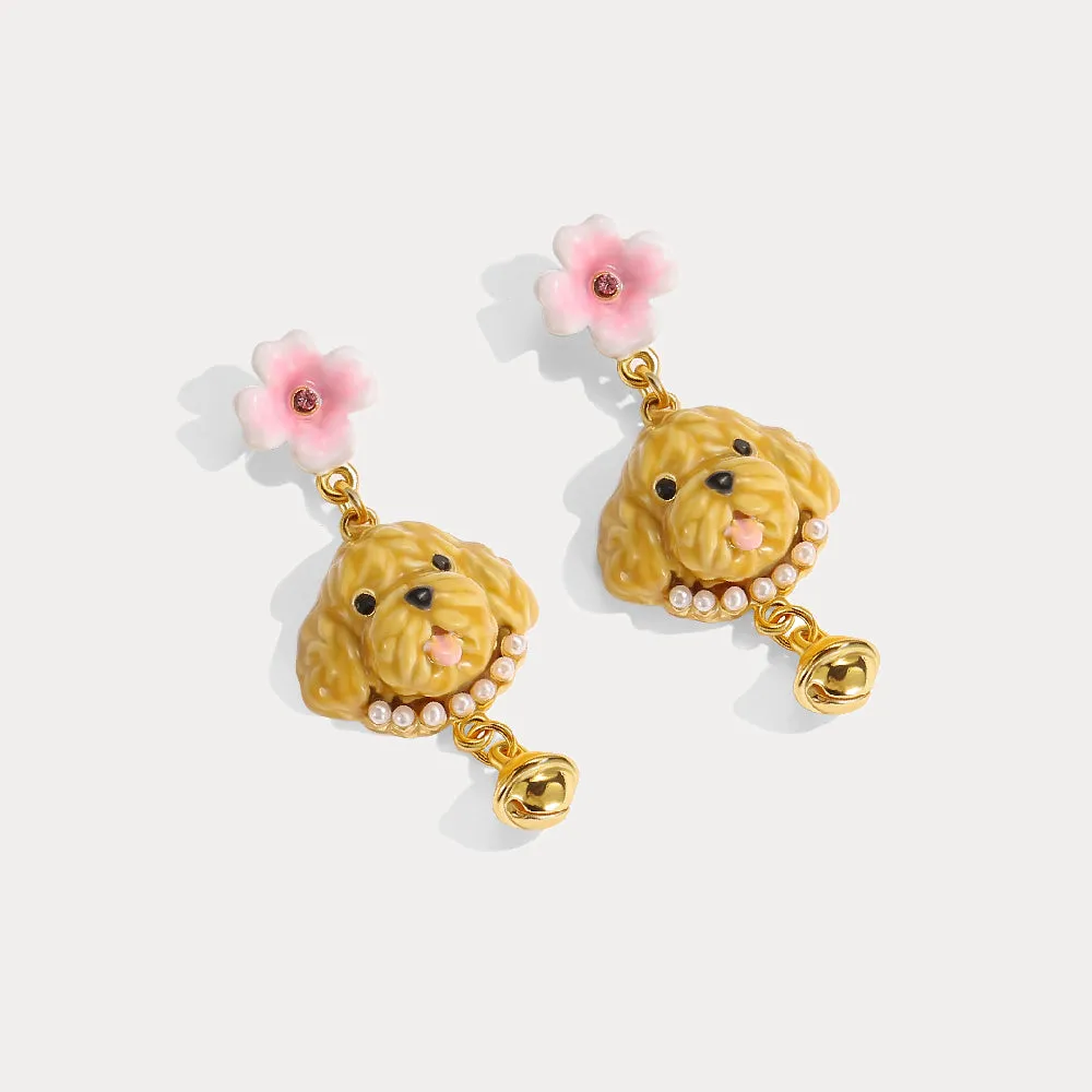 Enamel Goldendoodle Dog Earrings sold by Selenichast product image thumbnail 3