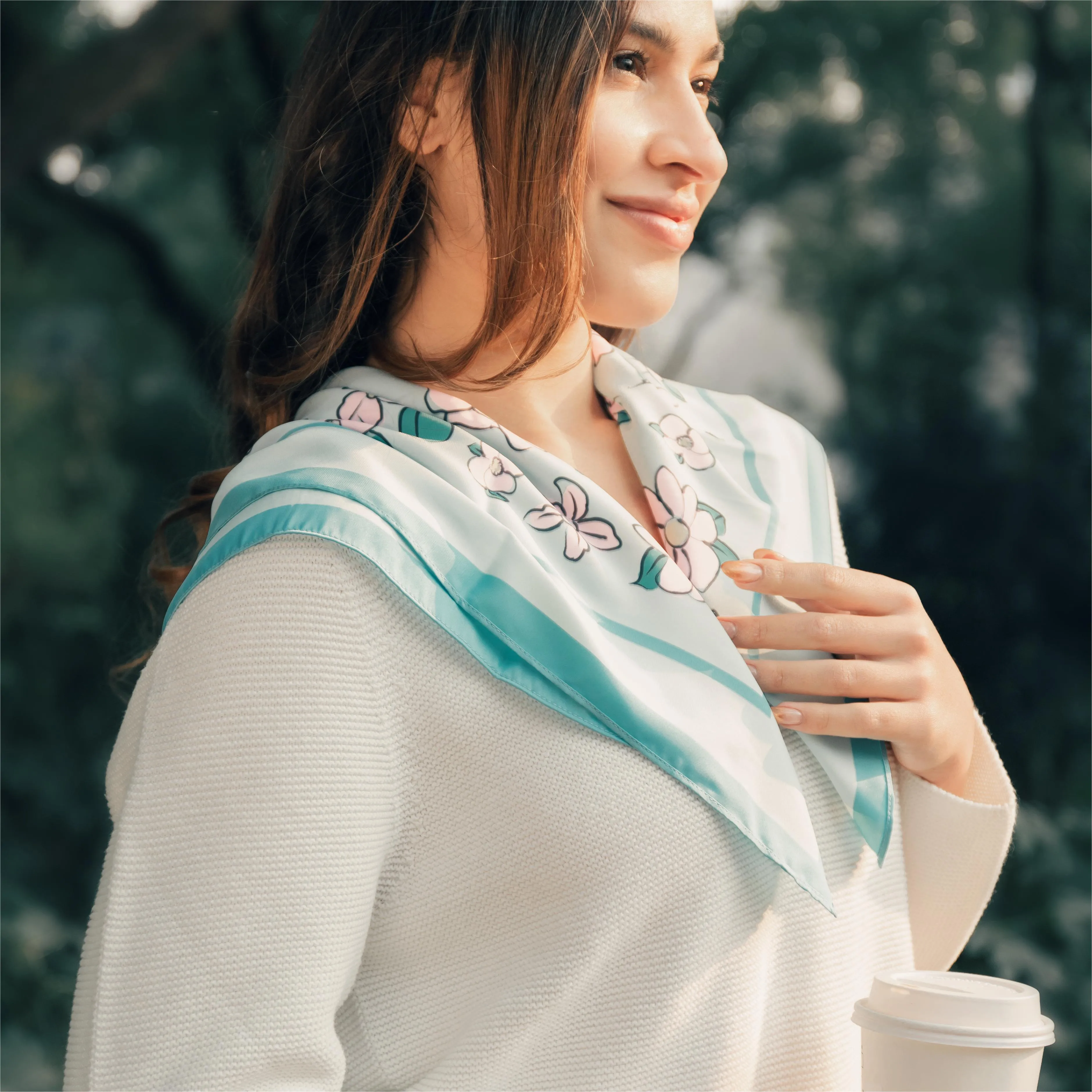 Bloom Silk Square Scarf sold by Selenichast product image thumbnail 5