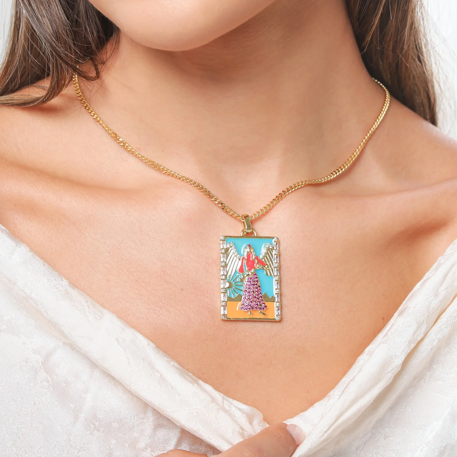 Temperance Tarot Card Necklace sold by Selenichast product image thumbnail 2