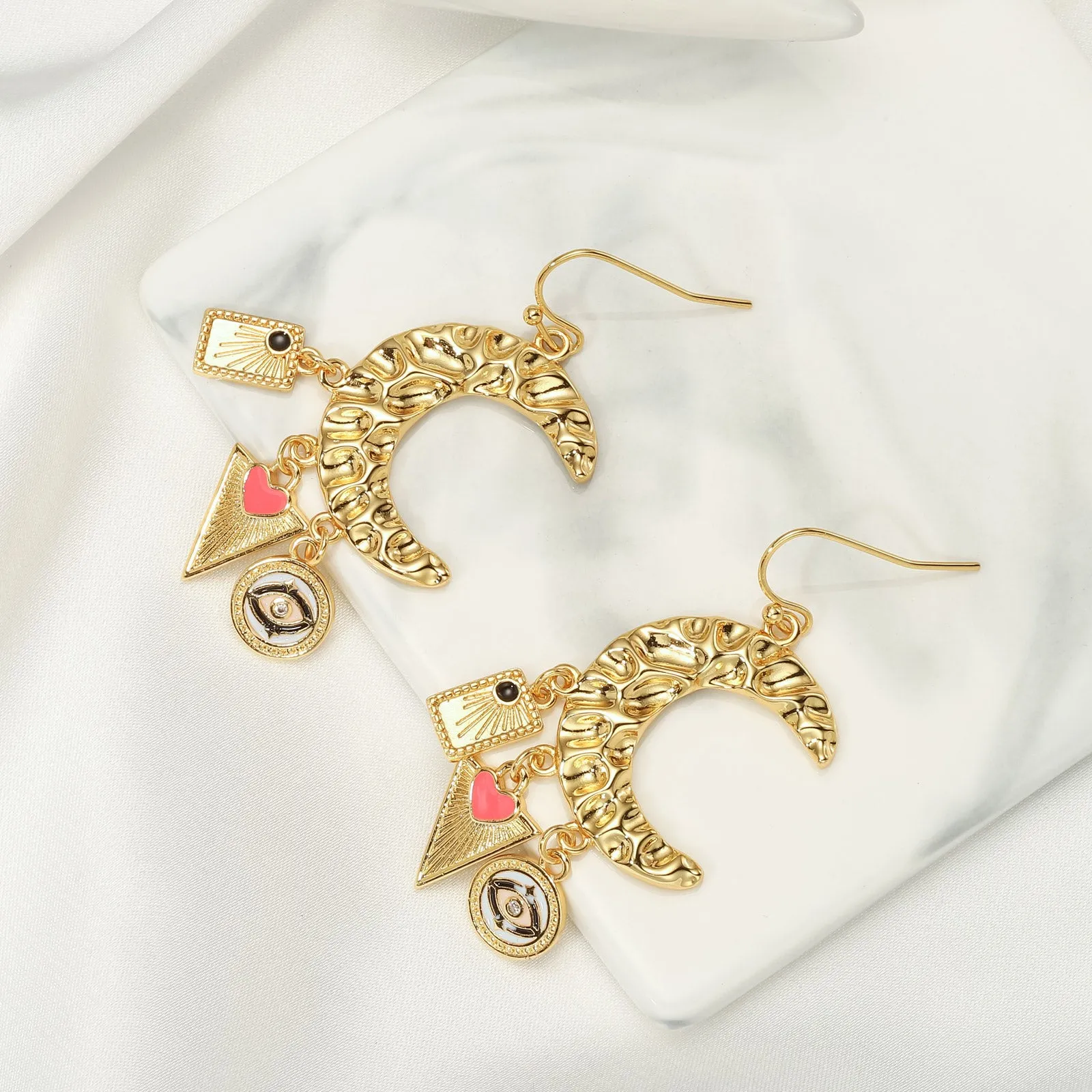 Evil Eye Crescent Earrings sold by Selenichast product image thumbnail 3