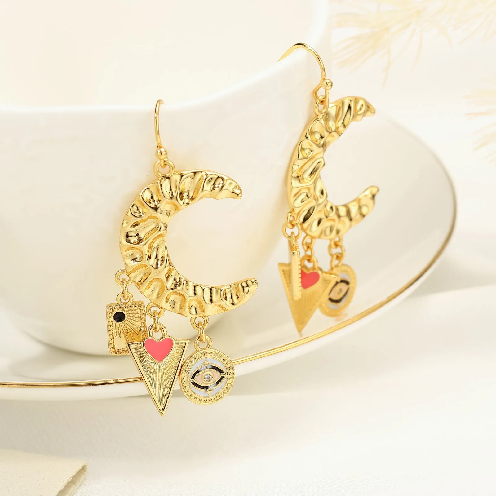 Evil Eye Crescent Earrings sold by Selenichast product image thumbnail 2