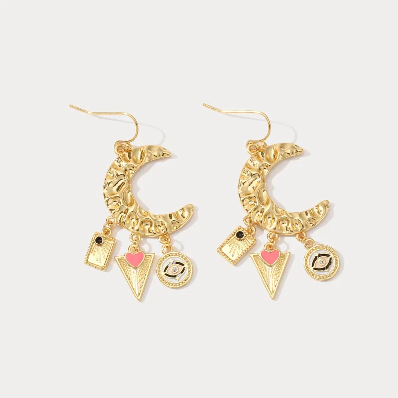 Evil Eye Crescent  Earrings sold by Selenichast
