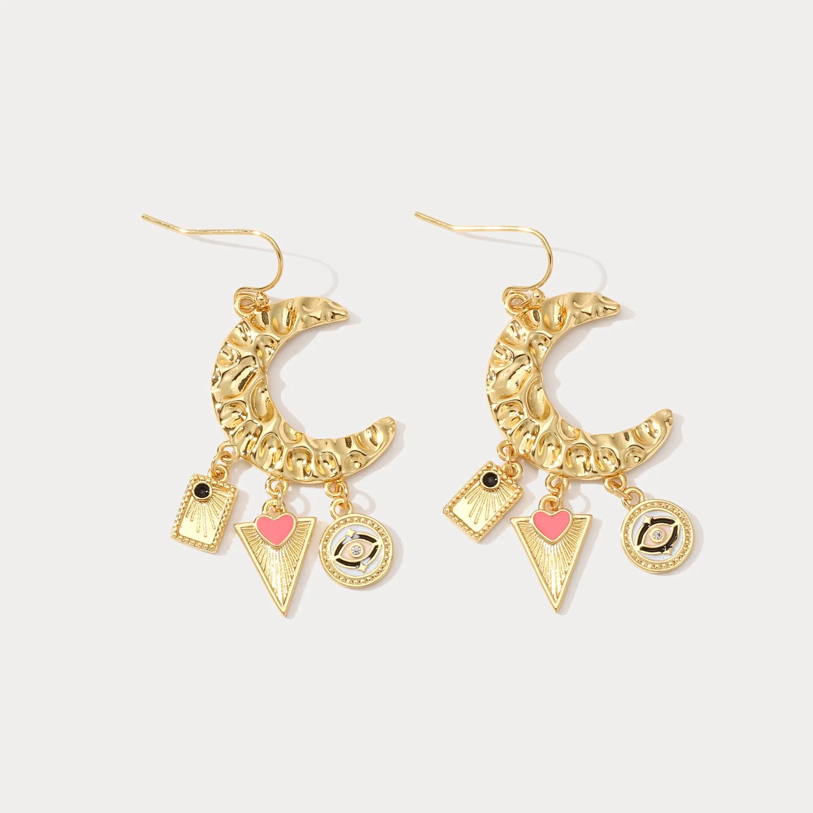 Evil Eye Crescent Earrings sold by Selenichast