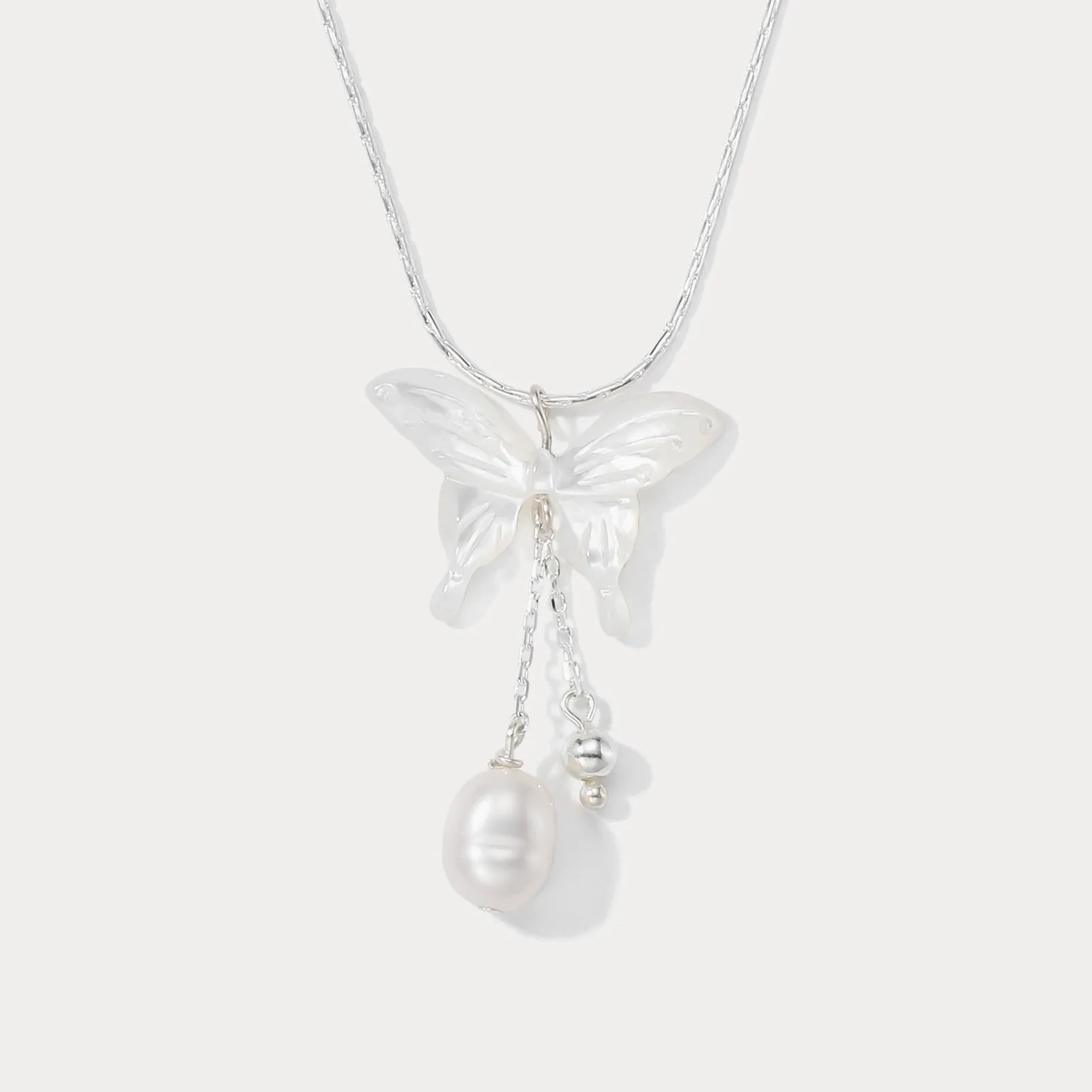 Butterfly Pearl Tassel Necklace sold by Selenichast