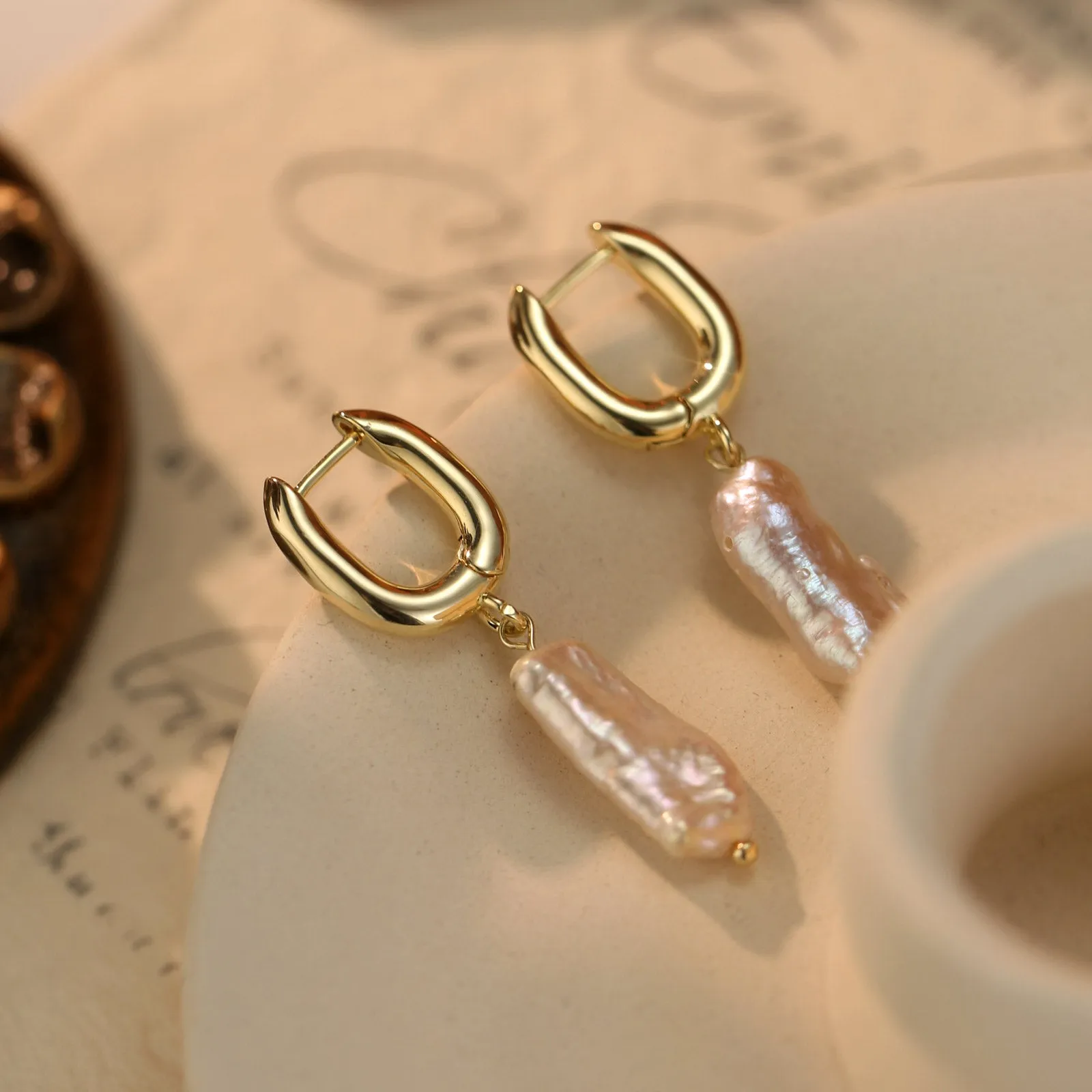 Golden Pearl Earrings sold by Selenichast product image thumbnail 2