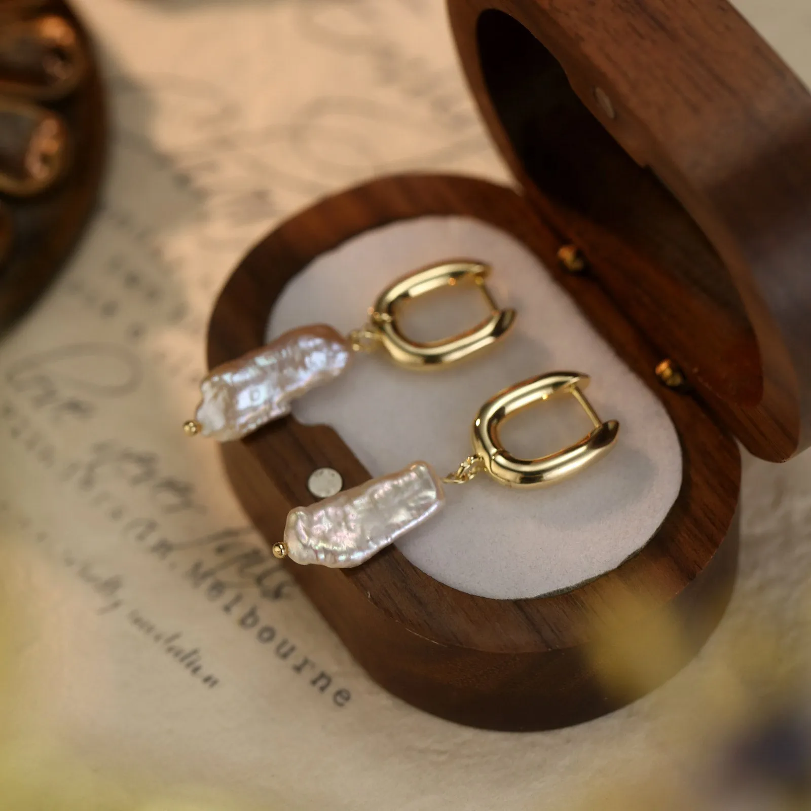 Golden Pearl Earrings sold by Selenichast product image thumbnail 3