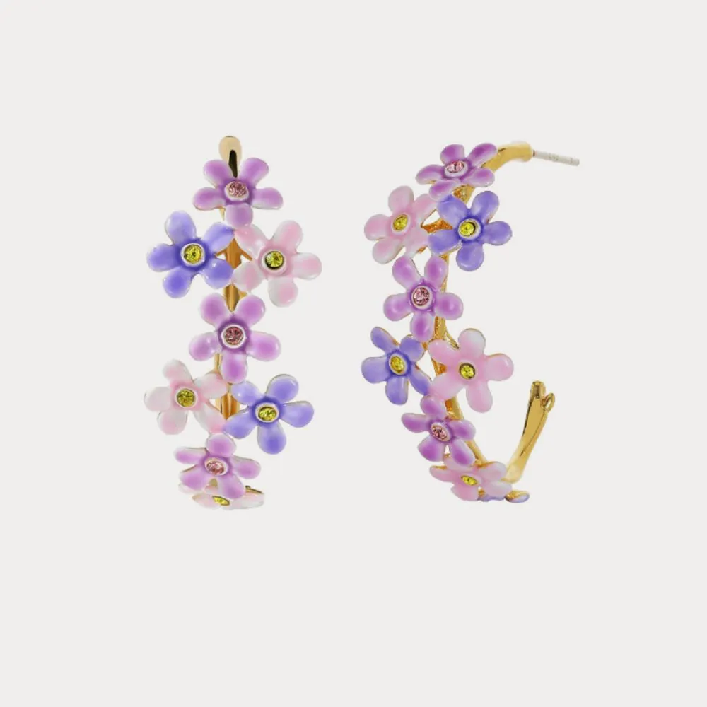 Forget-Me-Not Flowers Cuff Earrings sold by Selenichast