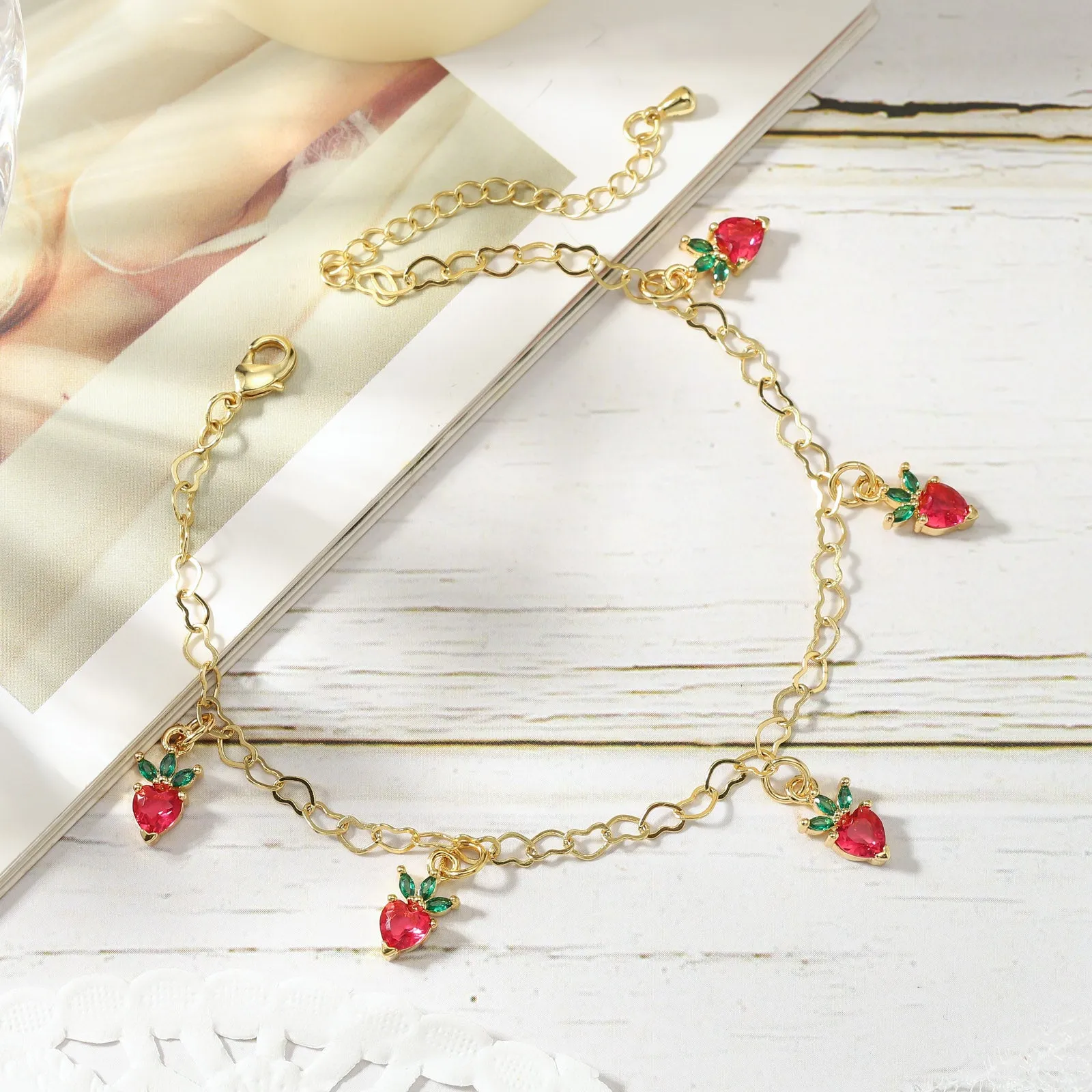 Strawberry Anklet sold by Selenichast product image thumbnail 3