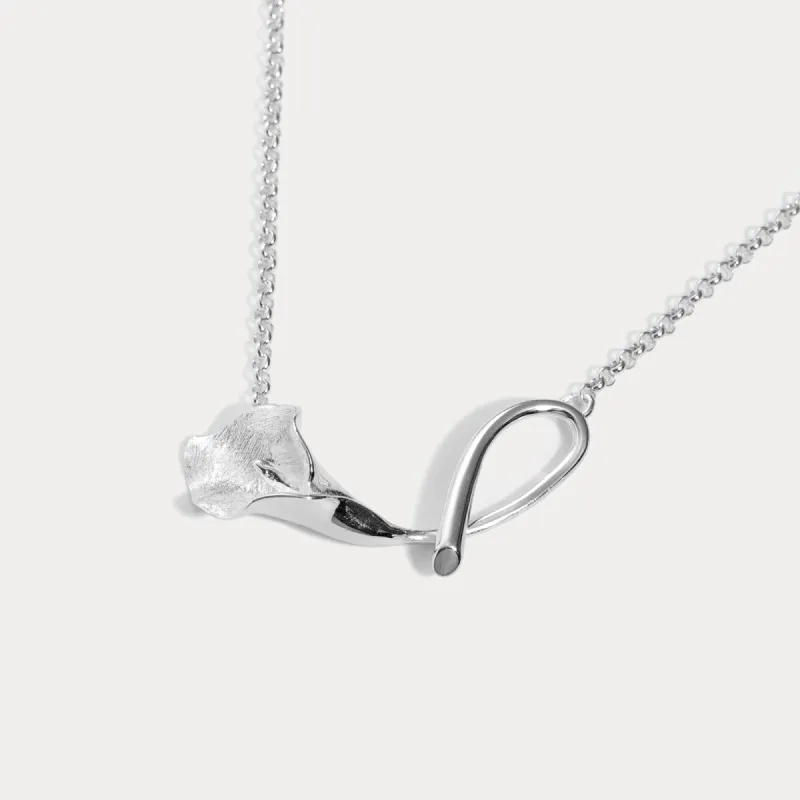 Silver Calla Lily Necklace sold by Selenichast