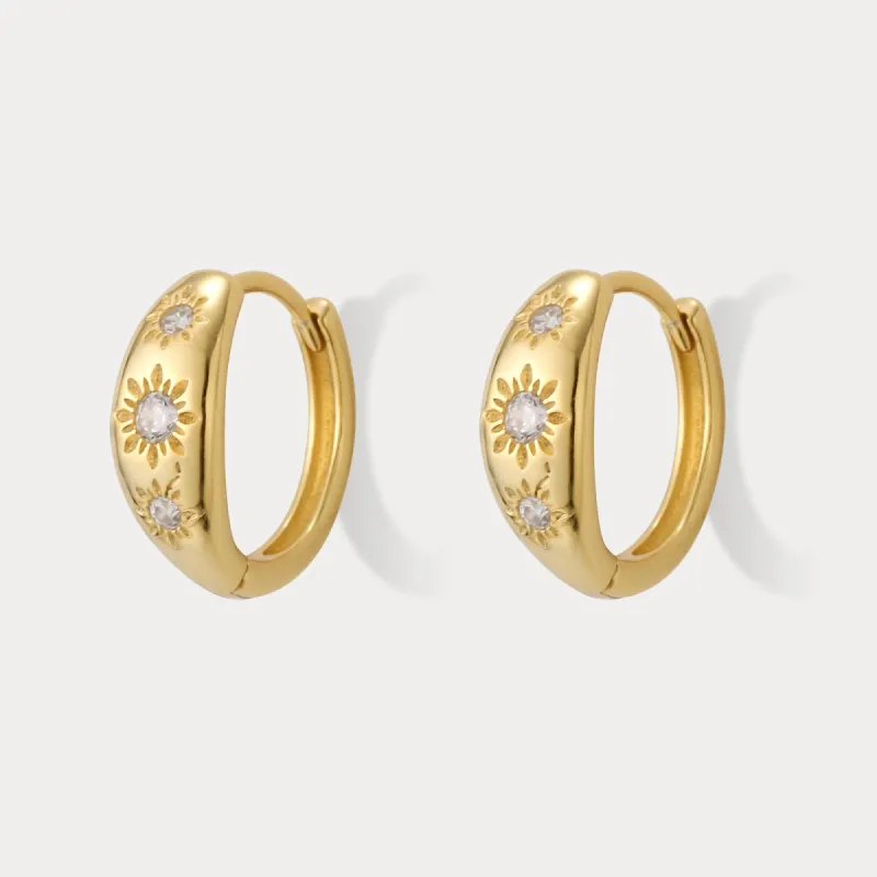 Eight-pointed Star Hoop Earrings sold by Selenichast