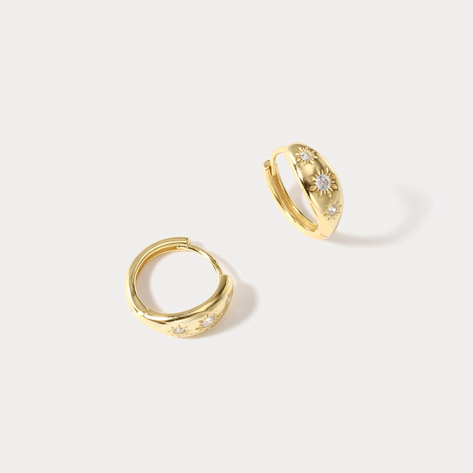 Eight-pointed Star Hoop Earrings sold by Selenichast product image thumbnail 5