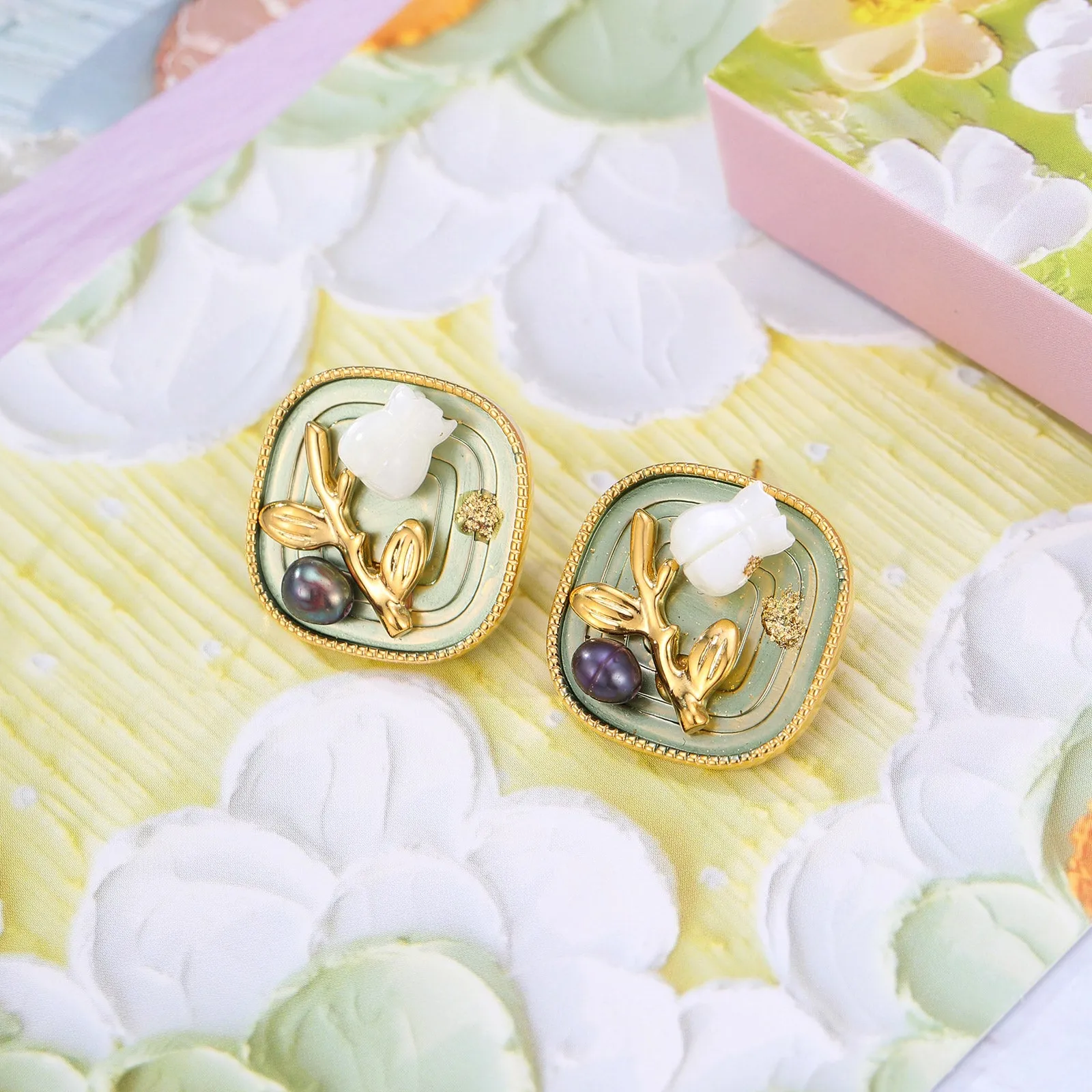 Lily of the valley Earrings sold by Selenichast product image thumbnail 3