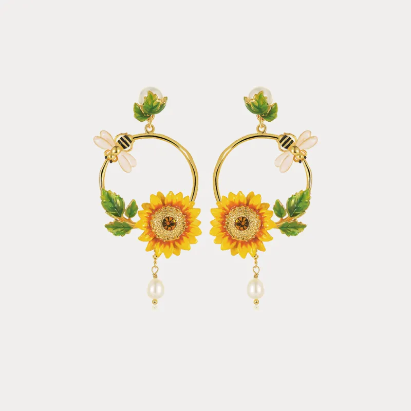 Sunflower & Bee Earrings sold by Selenichast